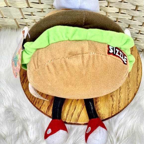 2016 Steak-N-Shake SIZZLE Burger Stuffed Plush Advertising Promo 12" With Tag - Picture 9 of 11